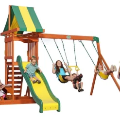 Portique En Bois Avec Balançoire Et Toboggan Sunnydale