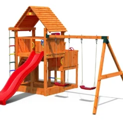 Aire De Jeux Avec Portique En Bois De Pin Traité Big Leader Move