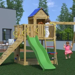 Aire De Jeux Avec Portique En Bois De Pin Traité Fungoo Treehouse