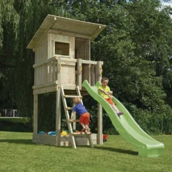 Aire De Jeux Beach Hut En Bois Autoclave Avec Toboggan
