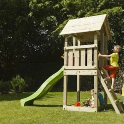 Aire De Jeux Kiosk En Bois Autoclave Avec Toboggan