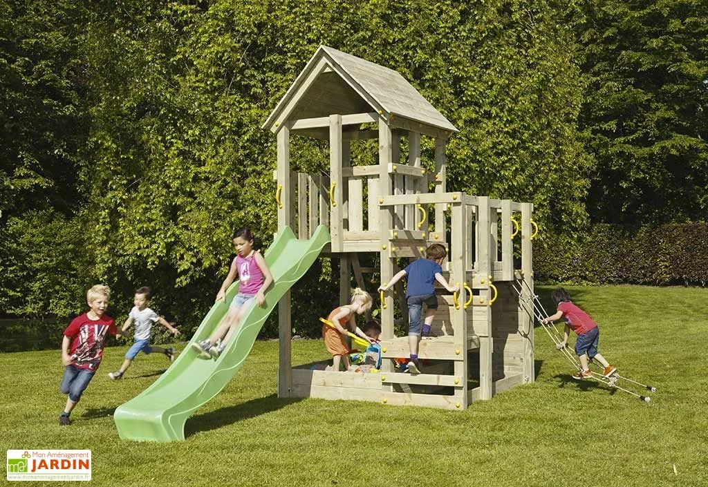 Aire De Jeux Penthouse En Bois Autoclave Avec Toboggan 3 Aire De Jeux Penthouse En Bois Autoclave Avec Toboggan