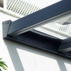 Pergola Aluminium Gris Et Polycarbonate - Stockholm | Palram – Canopia -Jardelix Soldes Magasin ancrage mural pergola stockholm canopia palram