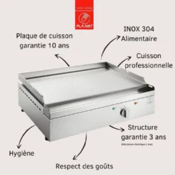 Plancha électrique En Inox 3120 W Avec Housse De Protection - 81 X 50 X 20 Cm -Jardelix Soldes Magasin avantages plancha inox copie 1 2