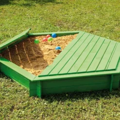 Bac A Sable Bois Hexagonal + Couvercle