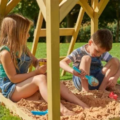 Aire De Jeux En Bois : Cabane, Toboggan Et Portique – TP Treehouse -Jardelix Soldes Magasin bac a sable aire de jeux 1 2