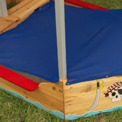 KidKraft Bac à Sable En Bois Bateau De Pirate 200 Cm -Jardelix Soldes Magasin bac a sable bateau pirate bois jardin enfant 3