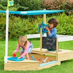 Bac à Sable En Bois Coulissant Pour Enfants – TP Bateau Pirate Ahoy