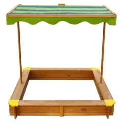 Axi Bac à Sable En Bois De Hemlock Lily + Parasol -Jardelix Soldes Magasin bac a sable lily avec parasol enfants bois imputrescible 118x118x117cm 1