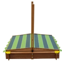 Axi Bac à Sable En Bois De Hemlock Lily + Parasol -Jardelix Soldes Magasin bac a sable lily avec parasol enfants bois imputrescible 118x118x117cm 3