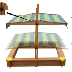 Axi Bac à Sable En Bois De Hemlock Lily + Parasol -Jardelix Soldes Magasin bac a sable lily avec parasol enfants bois imputrescible 118x118x117cm 5