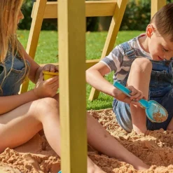 Aire De Jeux En Bois Toboggan, Cabane Et Bac à Sable – TP Treehouse -Jardelix Soldes Magasin bac sable aire de jeux enfant tp treehouse