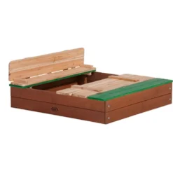 Axi Bac à Sable Avec Bancs En Bois De Hemlock Ella 95 X 100 Cm -Jardelix Soldes Magasin bac sable bancs bois hemlock ella 95x100cm 1