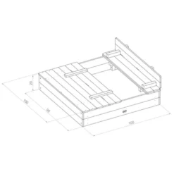 Axi Bac à Sable Avec Bancs En Bois De Hemlock Ella 95 X 100 Cm -Jardelix Soldes Magasin bac sable bancs bois hemlock ella 95x100cm 3