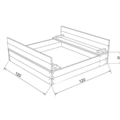 Axi Bac à Sable Avec Bancs En Bois De Hemlock Ella XL 120 X 120 Cm -Jardelix Soldes Magasin bac sable bancs bois hemlock ella xl 120x120cm 2