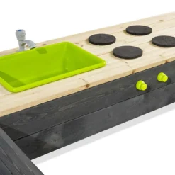 EXIT TOYS Bac à Sable Avec Cuisine En Bois De Cèdre Aksent 140 X 200 Cm -Jardelix Soldes Magasin bac sable cuisine bois cedre aksent 140 200 cm 5