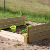 Bac à Sable En Bois Avec Bancs Et Couvercle – 120 X 120 X 25 Cm -Jardelix Soldes Magasin bac sable jardin bois bancs
