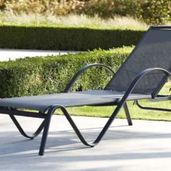 Bain De Soleil Alu Et Textilène Gris Sunset