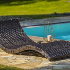 Bain De Soleil En Aluminium Et Résine Tressée Cancun (2 Coloris) -Jardelix Soldes Magasin bain soleil aluminium resine tressee cancun