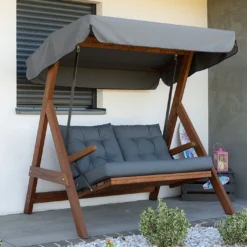 Balancelle De Jardin 2 Personnes - Bois Imprégné – Paris 1700