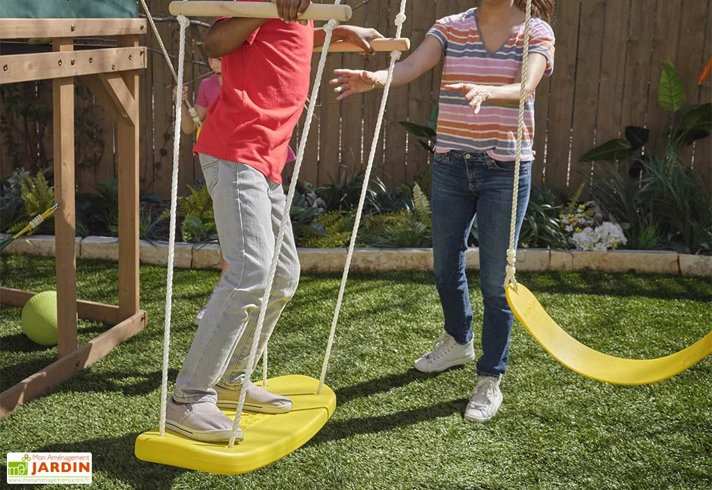 KidKraft Aire De Jeux En Bois Portique Balançoires Et Toboggan – Hideway Haven 5 KidKraft Aire De Jeux En Bois Portique Balançoires Et Toboggan – Hideway Haven – Image 4