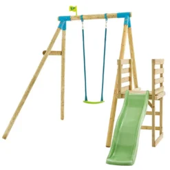 Portique En Bois Avec Balançoire Et Toboggan - Robin