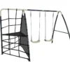 Axi Portique Balançoires En Acier Et Filet D’escalade – 287 X 191 X 190 Cm -Jardelix Soldes Magasin balancoires enfant filet escalade axi