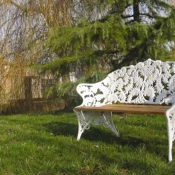 Salon De Jardin Fonte D’Aluminium Et Bois Fougère -Jardelix Soldes Magasin banc jardin aluminium bois fougere