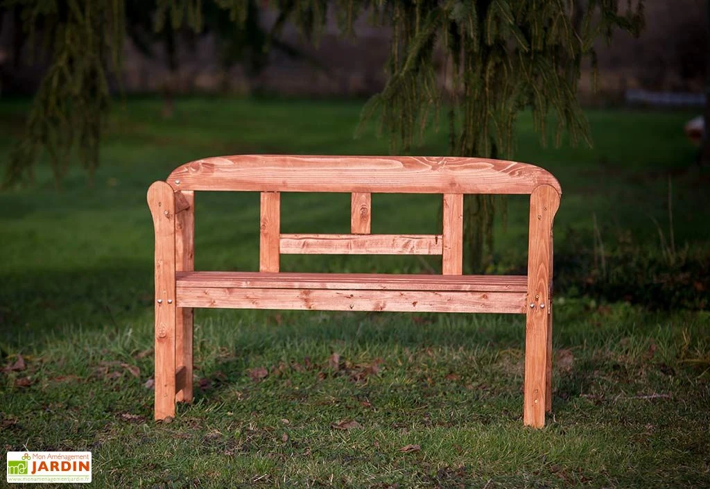 Banc De Jardin Bois 2 Places 125 Cm Emma 5 Banc De Jardin Bois 2 Places 125 Cm Emma – Image 3