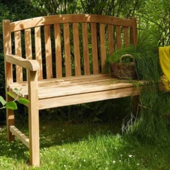 Banc De Jardin En Bois De Teck 120 Cm – Deux Places -Jardelix Soldes Magasin banc jardin teck 4