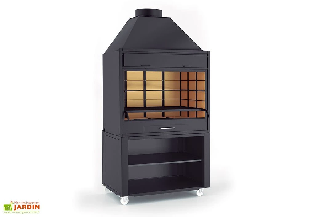 Barbecue Charbon Et Bois à Poser Ou Encastrer BF-90 Acier 89,5 X 65 Cm 4 Barbecue Charbon Et Bois à Poser Ou Encastrer BF-90 Acier 89,5 X 65 Cm – Image 2