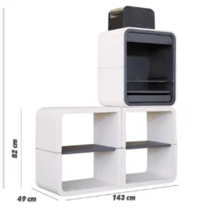 Barbecue Design En Béton SUN03 -Jardelix Soldes Magasin barbecue modulable sun03 beton hydrofuge blanc