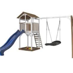 Axi Aire De Jeux En Bois De Hemlock Portique Nid D’Oiseau Ovale Beach Tower -Jardelix Soldes Magasin beach roxy marron blanc bleu