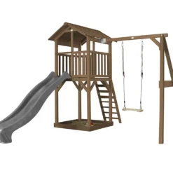 Axi Aire De Jeux En Bois De Hemlock Toboggan Et Portique Balançoire Beach Tower 13 Axi Aire De Jeux En Bois De Hemlock Toboggan Et Portique Balançoire Beach Tower -Jardelix Soldes Magasin beach tower 1 marron gris