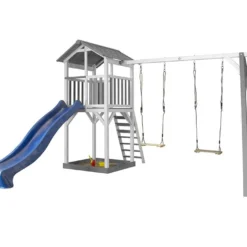 Axi Aire De Jeux En Bois : Toboggan Et Portique 2 Balançoires Beach Tower 12 Axi Aire De Jeux En Bois : Toboggan Et Portique 2 Balançoires Beach Tower -Jardelix Soldes Magasin beach tower double swing gris blanc bleu 5