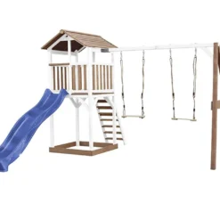 Axi Aire De Jeux En Bois : Toboggan Et Portique 2 Balançoires Beach Tower 11 Axi Aire De Jeux En Bois : Toboggan Et Portique 2 Balançoires Beach Tower -Jardelix Soldes Magasin beach tower double swing marron blanc bleu 4