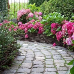 Bordures En Noisetier Tressage Horizontal Willow 150x25cm (Lot De 4)