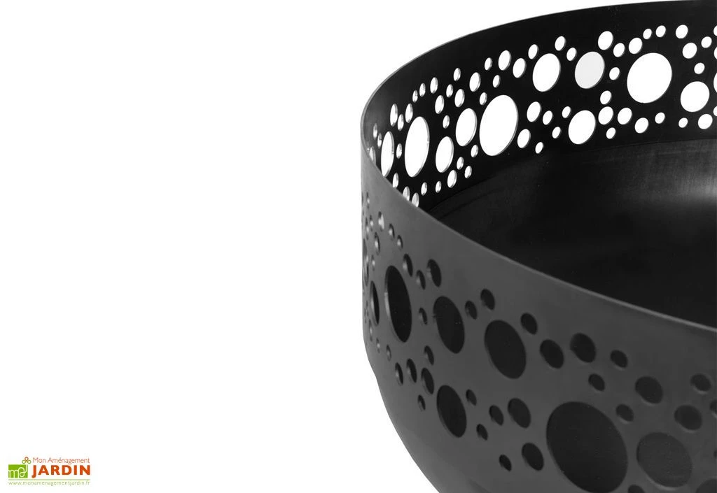 Braséro En Acier Décoré Boston – 80 Cm 5 Braséro En Acier Décoré Boston – 80 Cm – Image 3