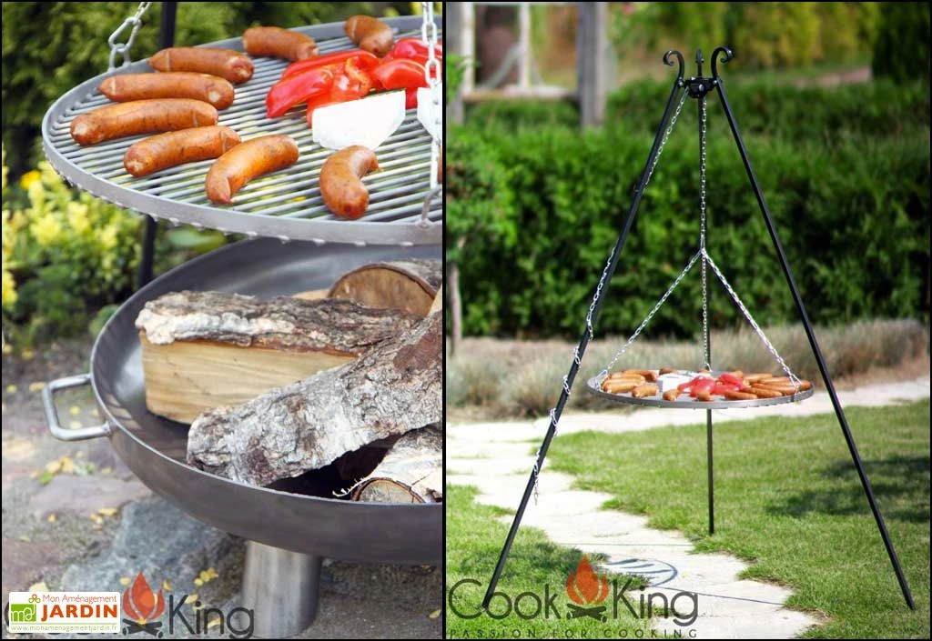 Braséro En Acier Bali + Grill Inox Sur Trépied 180 Cm 8 Braséro En Acier Bali + Grill Inox Sur Trépied 180 Cm – Image 6