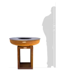 Braséro Barbecue En Acier Et Inox Avec Bûcher Ø82 Cm – Carus M -Jardelix Soldes Magasin brasero acier barbecue grille cuisson remundi carus m