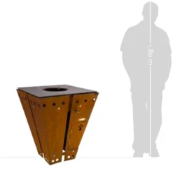 Braséro Barbecue En Acier Et Inox L72 Cm H87 Cm – Magnus Acier -Jardelix Soldes Magasin brasero acier barbecue grille cuisson remundi magnus