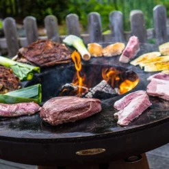 Braséro Barbecue En Acier Et Inox Ø82 Cm H79 Cm – Nero M -Jardelix Soldes Magasin brasero acier barbecue grille cuisson remundi nero 1 1