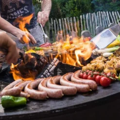 Braséro Barbecue En Acier Et Inox Ø102 Cm H84 Cm – Nero L84 -Jardelix Soldes Magasin brasero acier barbecue grille cuisson remundi nero l 2