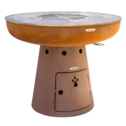 Braséro Barbecue En Acier Et Inox Ø102 Cm H84 Cm – Nero L84