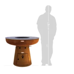 Braséro Barbecue En Acier Et Inox Ø102 Cm H84 Cm – Nero L84 -Jardelix Soldes Magasin brasero acier barbecue grille cuisson remundi nero l84