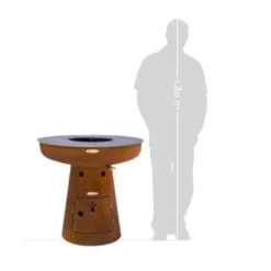 Braséro Barbecue En Acier Et Inox Ø82 Cm H79 Cm – Nero M -Jardelix Soldes Magasin brasero acier barbecue grille cuisson remundi nero m