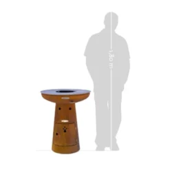 Braséro Barbecue En Acier Et Inox Ø62 Cm H75 Cm – Nero S -Jardelix Soldes Magasin brasero acier barbecue grille cuisson remundi nero s