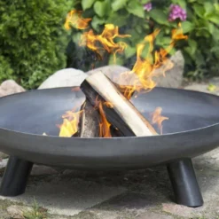 Braséro En Acier Bali + Pare Etincelles (plusieurs Dimensions) 10 Braséro En Acier Bali + Pare Etincelles (plusieurs Dimensions) -Jardelix Soldes Magasin brasero acier noir brut bali grille protection 2