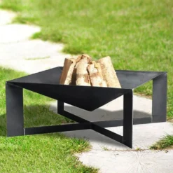 Braséro En Acier Cuba + Grille De Cuisson 70 Cm -Jardelix Soldes Magasin brasero acier noir brut cuba grille cuisson 3