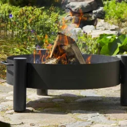 Braséro En Acier Haiti + Pare Etincelles (plusieurs Dimensions) -Jardelix Soldes Magasin brasero acier noir brut haiti pare etincelles 2